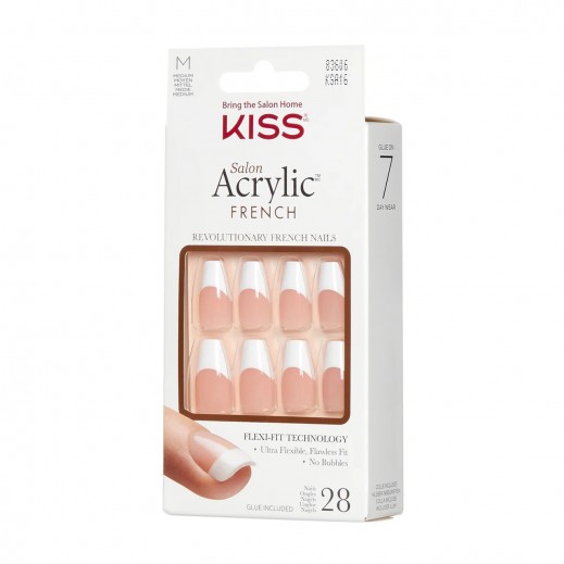 Kiss Salon Acrylic Nails French Medium Length