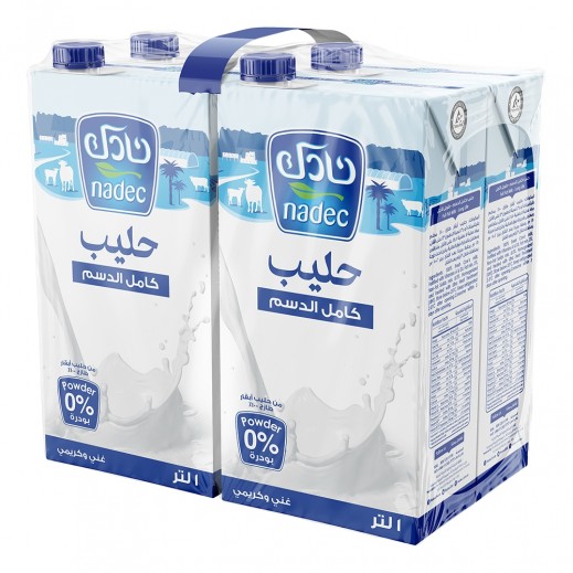 Nadec Long Life Full Fat Milk 4 × 1L