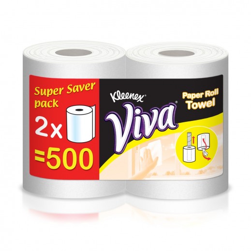 Kleenex Viva Household Towel Roll 2 x 250 m - delivered by Taw9eel Fast