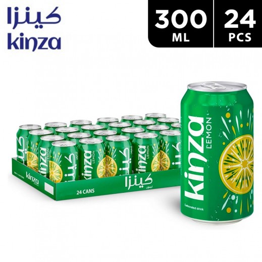 Kinza Lemon Soft Drink Can 24×300 ml - delivered by Taw9eel Fast