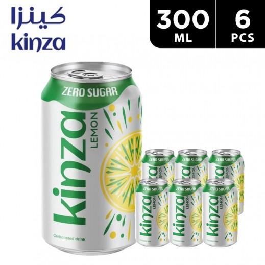 Kinza Zero Sugar Lemon Soft Drink 6 × 300 ml