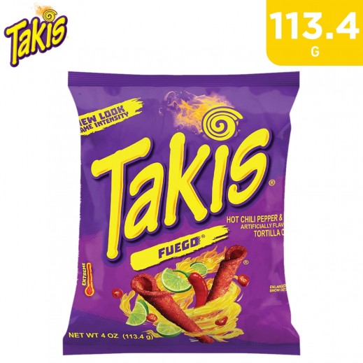 Takis Fuego Hot Chili Pepper & Lime Tortilla Chips 113.4 g