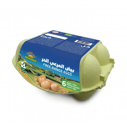 Natureland Organic Free Range Eggs 6 Pieces - delivered by Taw9eel Fast