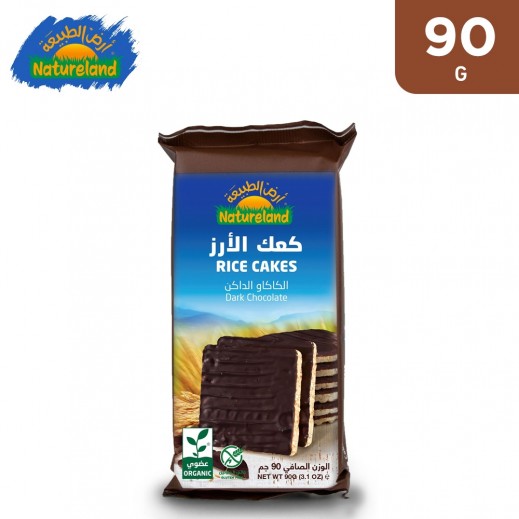 Natureland Dark Chocolate Rice Cakes 90 g - delivered by Taw9eel Fast