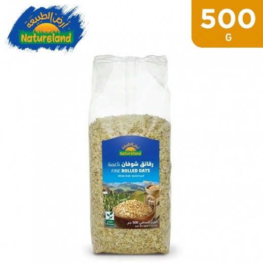 Natureland Organic Fine Rolled Oats 500 g - delivered by Taw9eel Fast