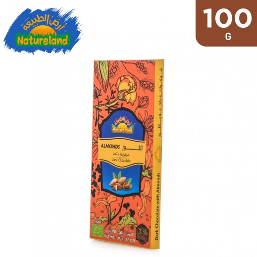 Natureland Organic Almond Dark Chocolate 100 g - delivered by Taw9eel Fast