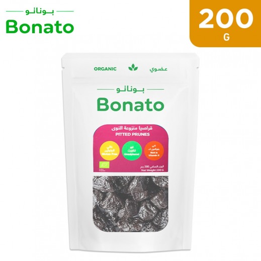 Bonato Organic Pitted Prunes 200 g - delivered by Taw9eel Fast