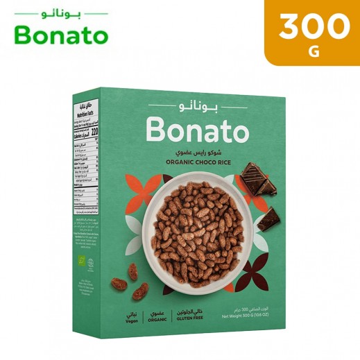 Bonato Organic Choco Rice Corn Flakes 300 g - delivered by Taw9eel Fast