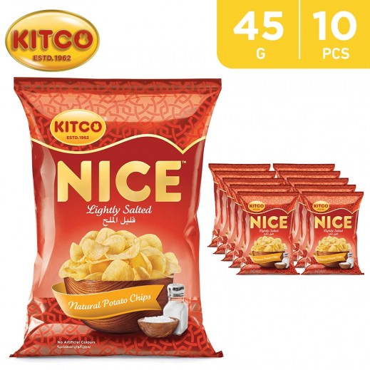 KITCO Nice Chips Salted 45 g (10 Pieces)  - delivered by Taw9eel Fast