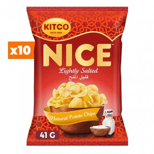 Kitco Nice Lightly Salted Potato Chips 10 × 41g - delivered by Taw9eel Fast