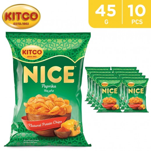 KITCO Nice Chips Paprika 45 g (10 Pieces)  - delivered by Taw9eel Fast