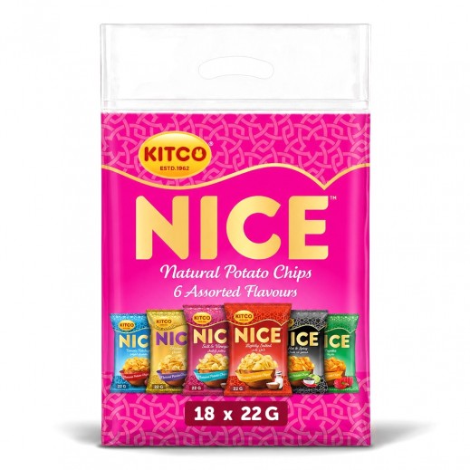 KITCO Nice Natural Potato Chips Assorted Bag 18 x 22 g - delivered by Taw9eel Fast