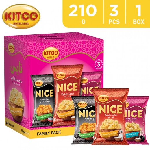 KITCO Nice Natural Potato Chips Assorted 210 g  - delivered by Taw9eel Fast