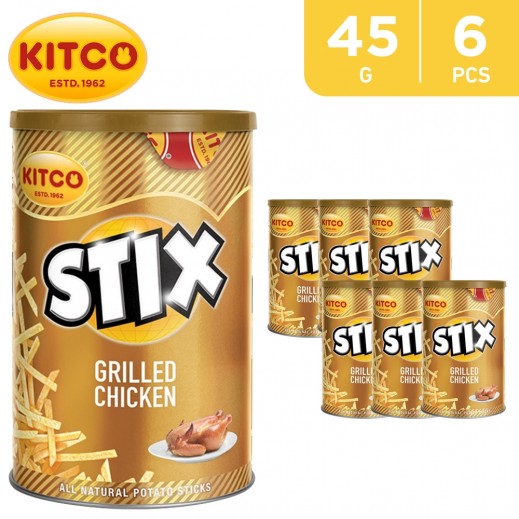 Kitco Stix Grilled Chicken Natural Potato Sticks 6 x 45 g - delivered by Taw9eel Fast