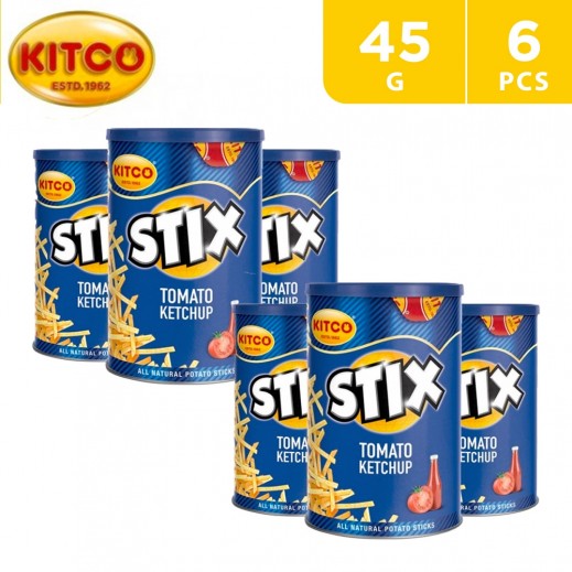 Kitco Stix Tomato Ketchup Natural Potato Sticks 6 x 45 g - delivered by Taw9eel Fast