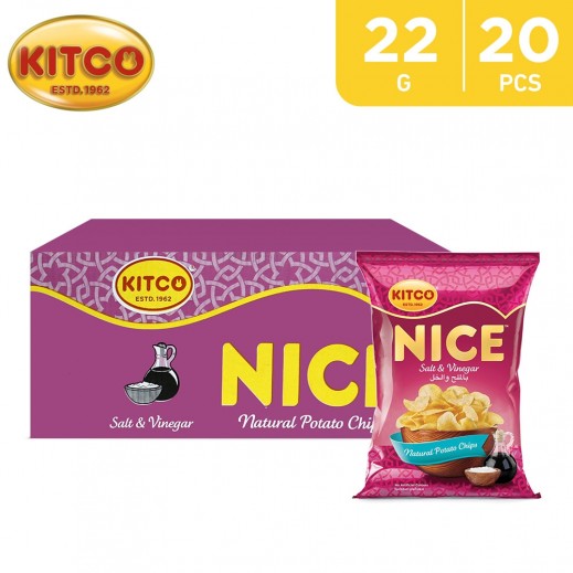 Kitco Nice Salt & Vinegar Natural Potato Chips 20 x 22 g - delivered by Taw9eel Fast