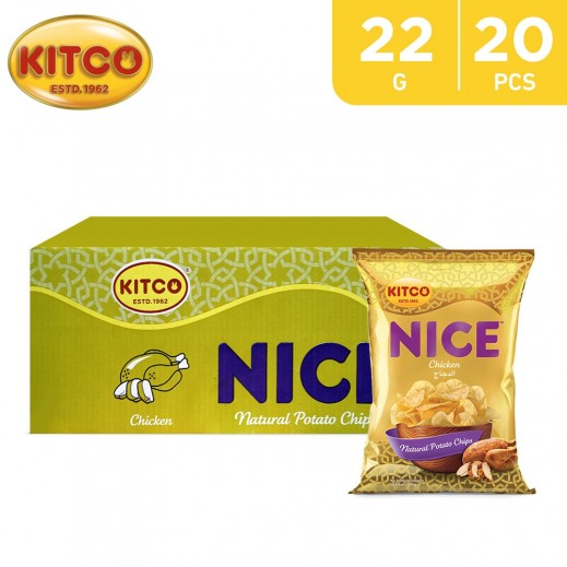 Kitco Nice Chicken Natural Potato Chips 20 x 22 g - delivered by Taw9eel Fast