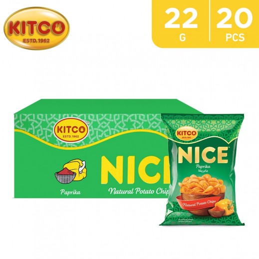 Kitco Nice Paprika Natural Potato Chips 20 x 22 g - delivered by Taw9eel Fast