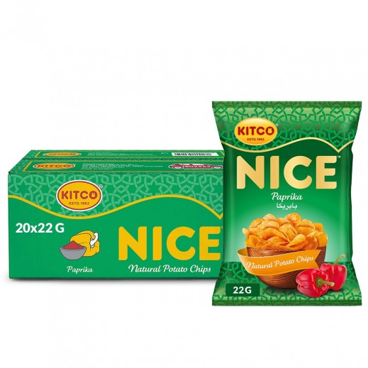 Kitco Nice Paprika Natural Potato Chips 20 x 22 g - delivered by Taw9eel Fast