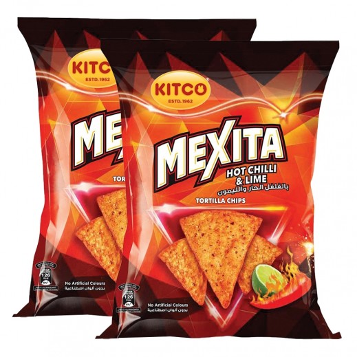 Kitco Mexita Hot Chilli & Lime Tortilla Chips 2 x 180 g