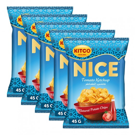 Kitco Nice Tomato Ketchup Potato Chips (5 x 45 g)
