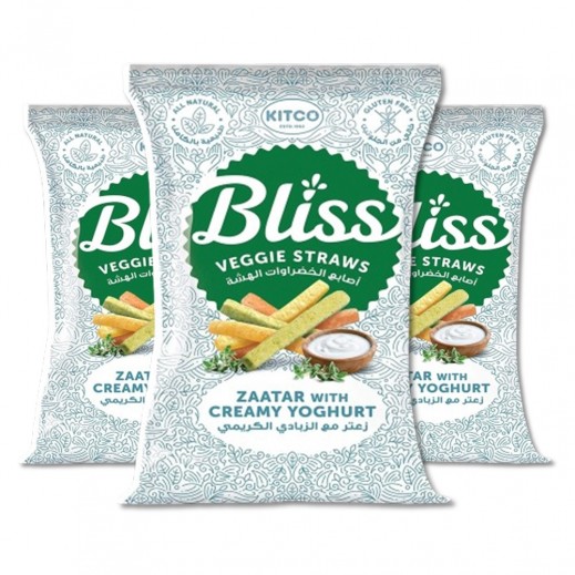 Kitco Bliss Zaatar With Creamy Yoghurt Veggie Straws 3 x 34 g - delivered by Taw9eel Fast