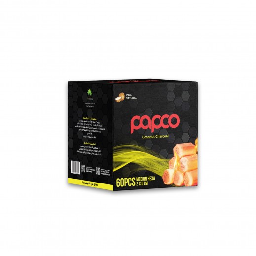 Papco Coconut Charcoal 1 kg - 60 Pieces - delivered by Taw9eel Fast