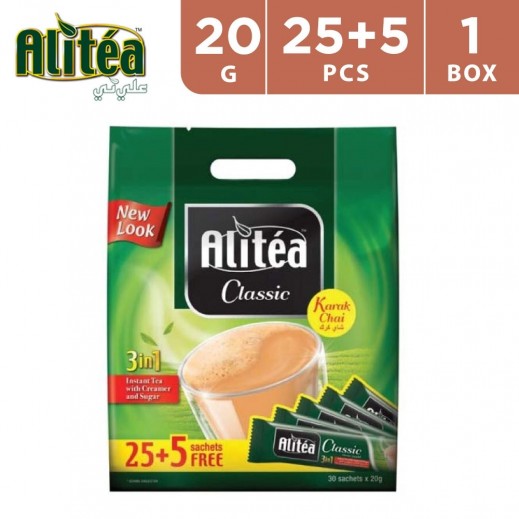 Alitea 3 in 1 Instant Tea Classic Karak Chai 20 g (25 + 5 Free) - delivered by Taw9eel Fast
