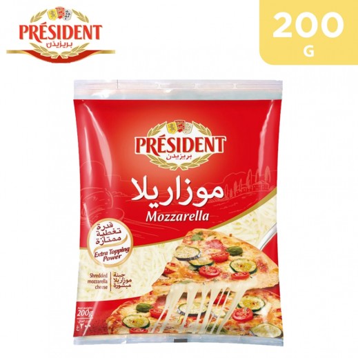 President Shredded Mozzarella 200 G  - delivered by Taw9eel Fast