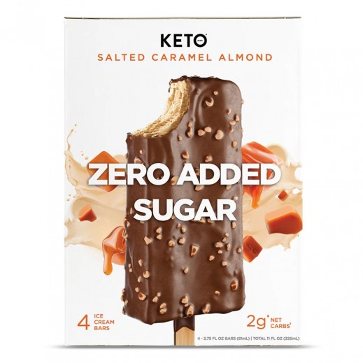 Keto Ice Cream Bar Salted Caramel Almond Crunch 4 x 81 ml - delivered by Taw9eel Fast