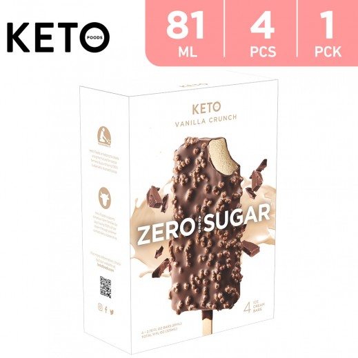 Buy Keto Ice Cream Bar Vanilla Crunch 4 x 81 ml توصيل