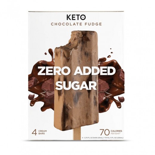 Keto Ice Cream Bar Chocolate Fudge Zero Added Sugar 4 x 81 ml