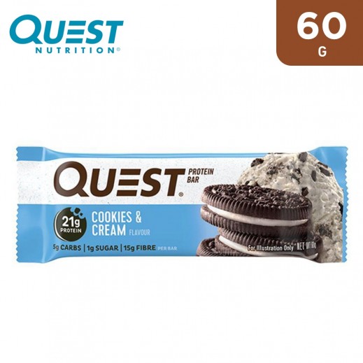 Quest Protein Bar Cookies & Cream Flavor 60 g - delivered by Taw9eel Fast