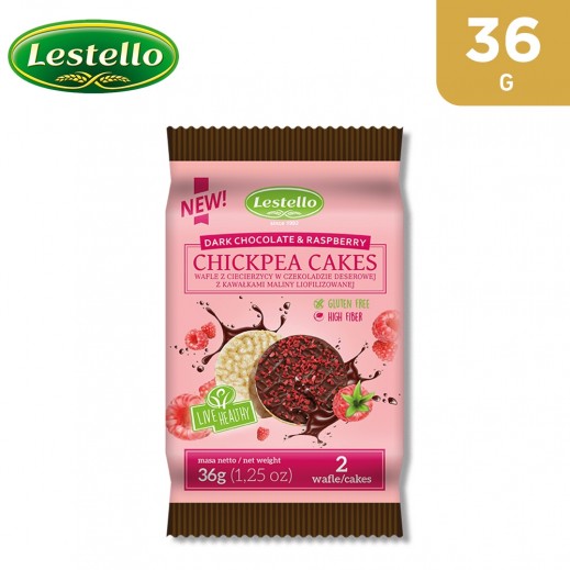 Lestello Gluten Free Dark Chocolate & Raspberry Chickpea Cake 36 g - delivered by Taw9eel Fast