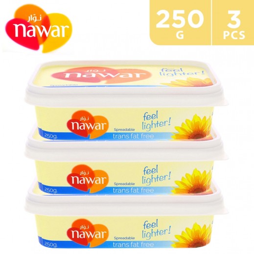 Nawar Trans Fat Free Spreadable Margarine 3 x 250 g - delivered by Taw9eel Fast