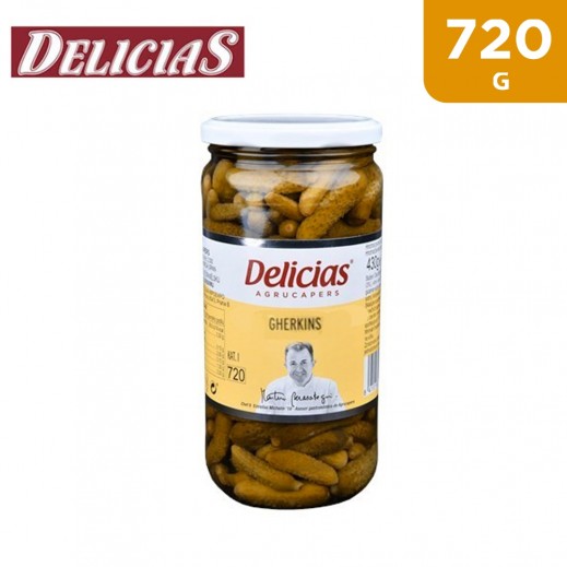 Delicias Gherkins Jar 720 g - delivered by Taw9eel Fast