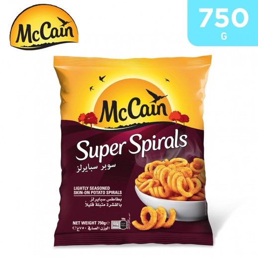 McCain Frozen Lightly Seasoned Skin On Potato Super Spirals 750 g - delivered by Taw9eel Fast