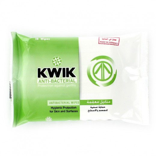 Kwik Antibacterial Wipes -15 Wipes - delivered by Taw9eel Fast