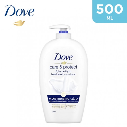 Dove Care & Protect Moisturising Hand Wash For Sensitive Skin Original With ¼ Moisturising Cream 500 ml - delivered by Taw9eel Fast