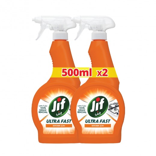 JIF Ultra Fast Cleaner Spray for Kitchen 2 x 500 ml - delivered by Taw9eel Fast