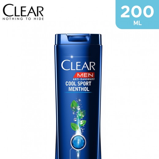 Clear Men's Anti-Dandruff Shampoo Cool Sport Menthol 200 ml - delivered by Taw9eel Fast