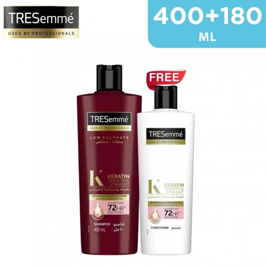 Tresemme Keratin Shampoo 400 ml + Conditioner 180 ml Free - delivered by Taw9eel Fast