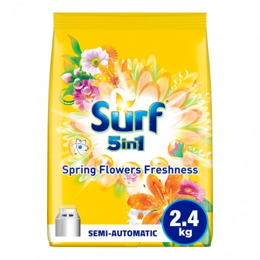 Surf Semi Automatic Spring Flower Freshness Powder Detergent 2.4 Kg