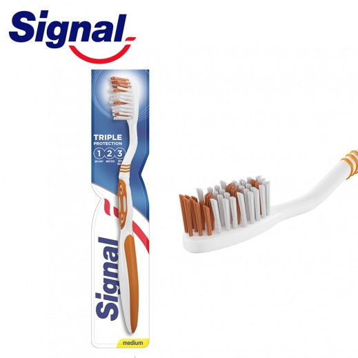 Signal Triple Protection Medium Toothbrush - delivered by Taw9eel Fast