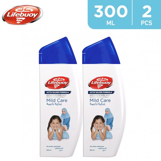 Lifebuoy Mild Care Shower Gel 2 x 300 ml - delivered by Taw9eel Fast
