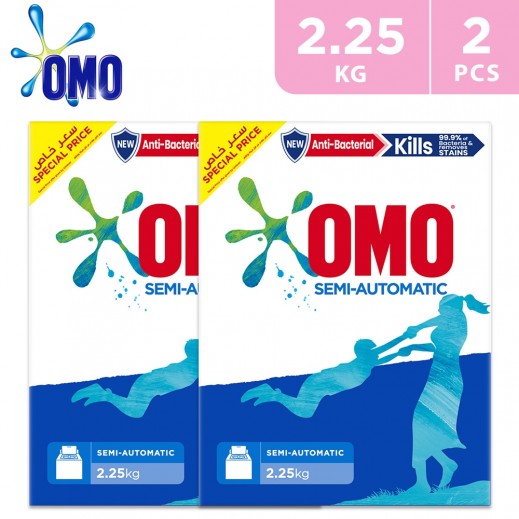 Omo Active Semi Automic Laundry Detergent Powder 2 x 2.25 Kg - delivered by Taw9eel Fast