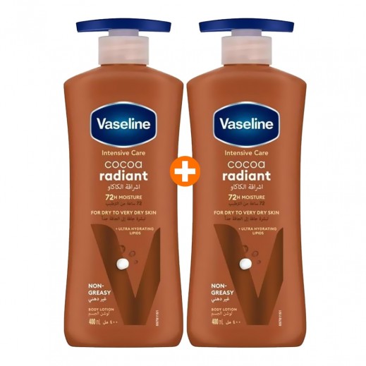 Vaseline Intensive Care Cocoa Radiant Body Lotion 2 x 400 ml - delivered by Taw9eel Fast