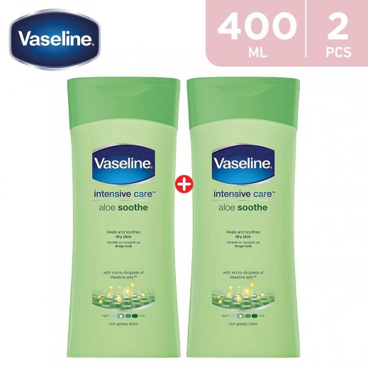 Vaseline Aloe Soothe Lotion 2 × 400ml - delivered by Taw9eel Fast