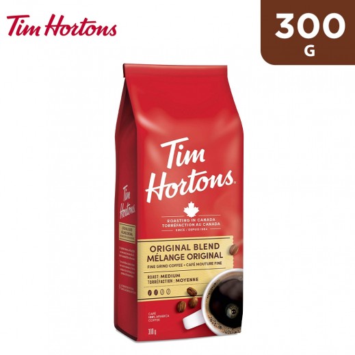 Tim Hortons Original Blend Coffee Fine Grind Bag Medium 300 g - delivered by Taw9eel Fast