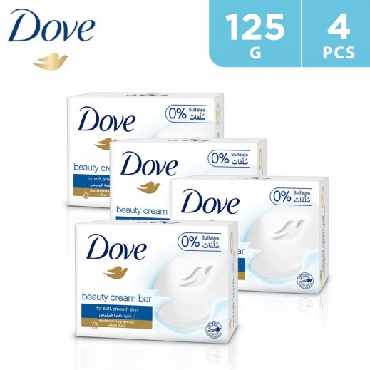 Dove Beauty Cream Bar Soap White 4 x 125 G - delivered by Taw9eel Fast